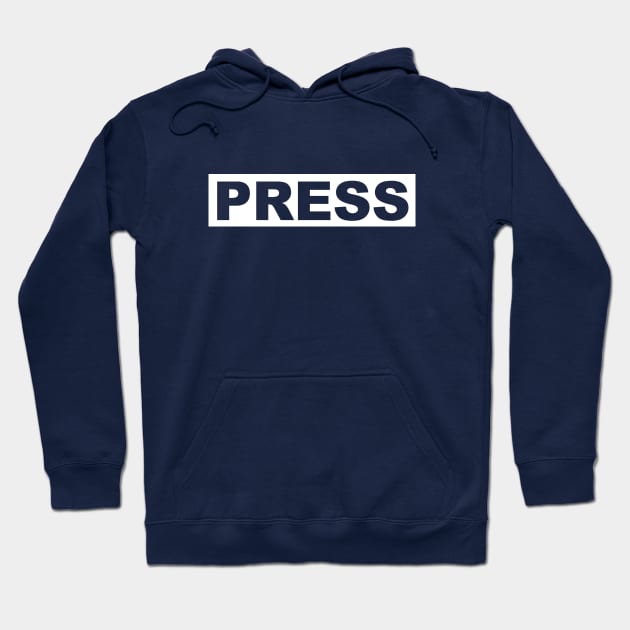 Press Logo (Palestine Merch Inspired by Journalist Motaz Azaiza) Hoodie by FutureGadgetsToday